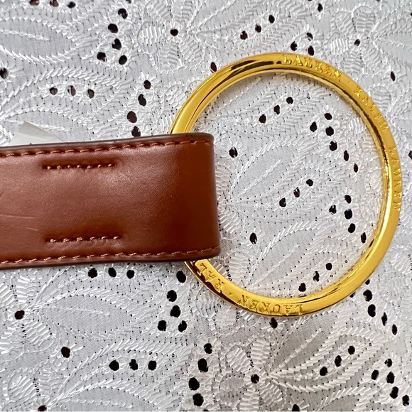 Lauren Ralph Lauren Womens Equestrian Gold Ring Brown Faux Leather Belt Size 10 - Picture 2 of 7